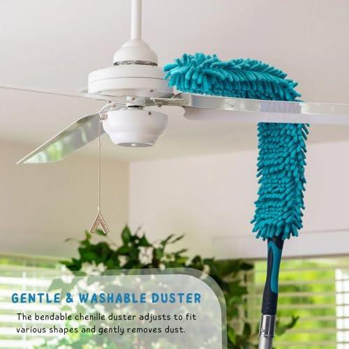 Cobweb Duster with 5-12 Ft Extension Pole, Spider Web Cleaning Brush - Image 4