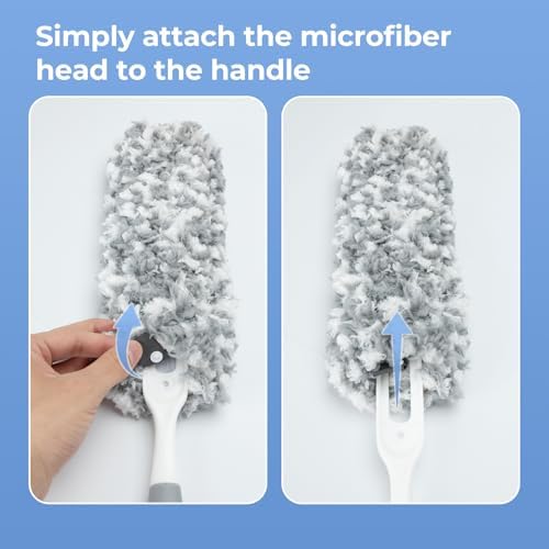 Microfiber Duster with an Extra Washable and Reusable Duster Head, Microfiber - Image 6