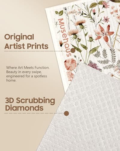 5 Pack Reusable Swedish Dishcloths, Wild Flower - Image 2