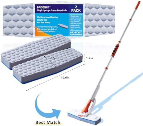 Magic Sponges Eraser Mop Pad Refills, Suitable - Image 2