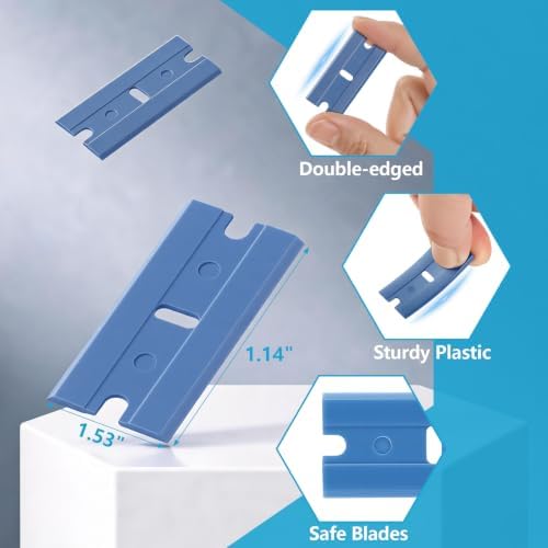Plastic Razor Blades 100 Pieces, Double Edged Blade Refill - Image 2