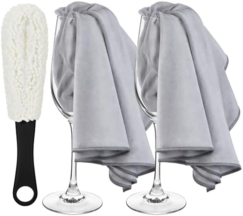 3 Pcs Wine Glass Cleaner Set Microfiber Polishing Cloths by Acellegic