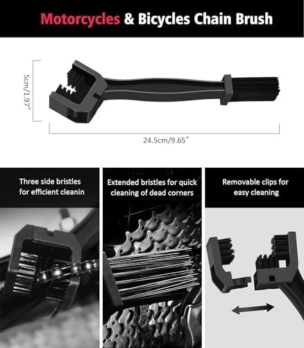 YeewayVeh 6PCS Motorcycle Cleaning Kit, Bendable Wheel Tire Brush - Image 5