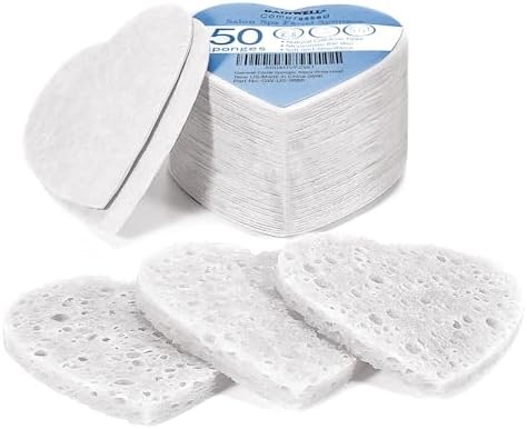 GAINWELL 50-Count Heart Shape Compressed Facial Sponges by GAINWELL