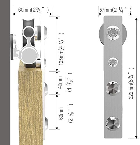 TSMST 9.6FT Sliding Barn Door Hardware Kit, Stainless Steel Heavy Duty Sturdy - Image 3