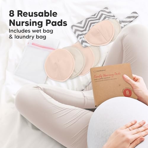 Organic Nursing Pads, 8 Washable Breast Pads, Wash Bag - Image 6