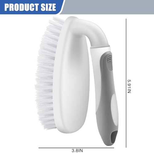 Heavy Duty Scrub Brush with Stiff Bristles 2 Pack Gray - Image 2