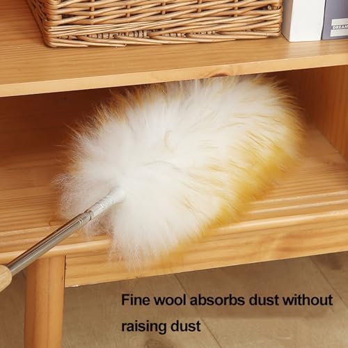 Dusters for Cleaning, Lambs Wool Telescopic Duster, Stainless Steel Feather - Image 7
