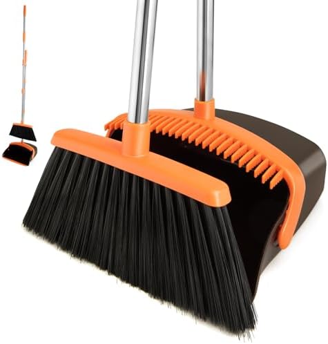Broom and Dustpan Combo Set, Long Handle by XXFLOWER