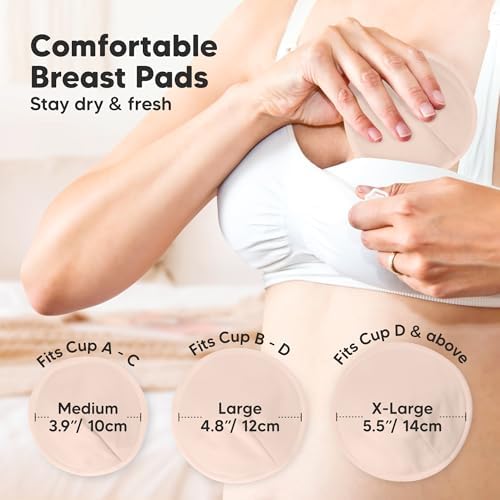 Organic Nursing Pads, 8 Washable Breast Pads, Wash Bag - Image 3