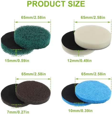 16pcs Electric Cleaning Brush Pad Set 4 Foam Pads 4 Kitchen Mats 4 Performance - Image 2