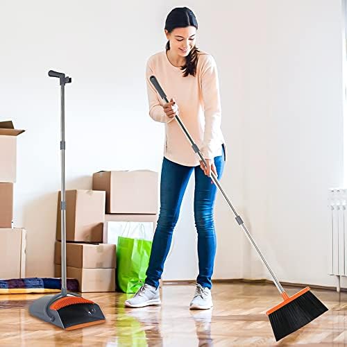 Broom and Dustpan Set for Home Upright Dustpan and Broom Combo Set - Image 5