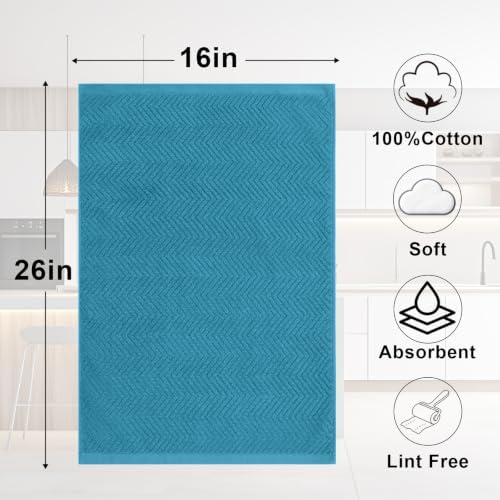 6 Pack Premium Cotton Kitchen Towels Sets, Super Absorbent Kitchen Hand Towels - Image 2
