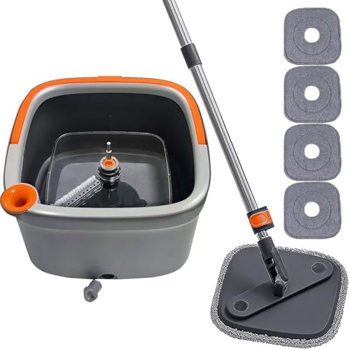 Spin Mop and Bucket Set with Self Separation Dirty and Clean Water System by Unknown