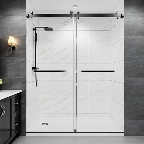 55-60" W x 72" H Frameless Double Sliding Shower Door by Dyvalis-RefinedShowerspace