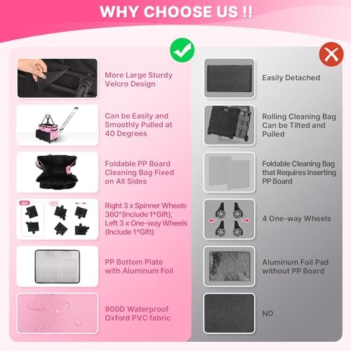 JKAOO Large Rolling Cleaning Caddy Bag - Image 3