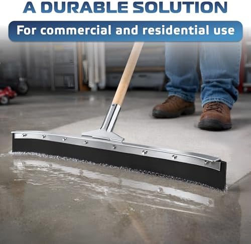 DSV Standard Curved Floor Squeegee 24’’, Rubber Blade Garage Squeegee, Taper - Image 5