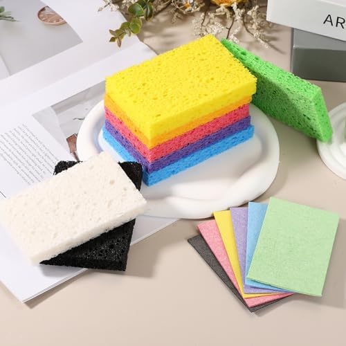 uxcell 6Pcs Cellulose Sponges, Square Kitchen Clean Sponges Non-Scratch - Image 4