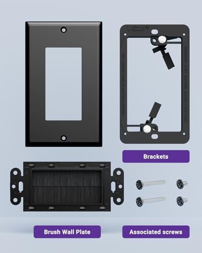 VCE Brush Wall Plate, Low Voltage Mount, Cable Management Cover - Image 6