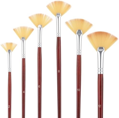 6 Pieces Fan Brush, Fan Brush for Painting, Artist Acrylic Paint Brushes Set by Unknown