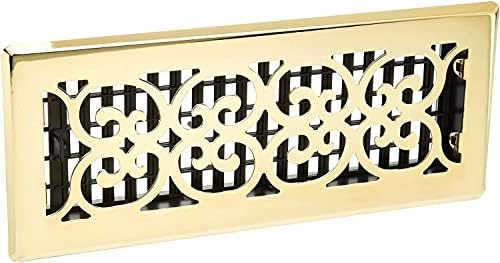 Decor Grates SPH412 Floor Register, Polished Brass Finish - Image 2