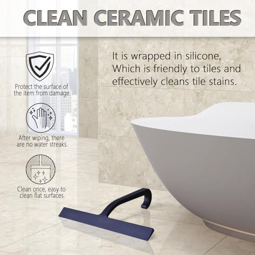 Shower Squeegee for Glass Doors, 10 Inch One-Piece Silicone Squeegee - Image 6