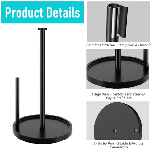 Paper Towel Holder Countertop, Standing Paper Roll Holder - Image 6