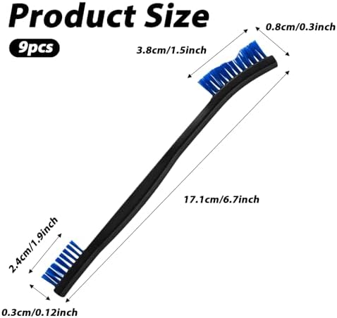 9Pcs Double-Ended Cleaning Brushes Set Nylon All Purpose Clean Brush Small - Image 2