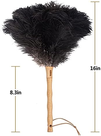 Aldwin Ostrich Feather Dusters for Cleaning, 16 inch Black - Image 2