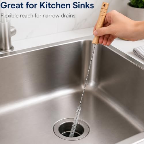 Drain Cleaning Brush Set, Flexible Sink and Shower Drain Brush - Image 4