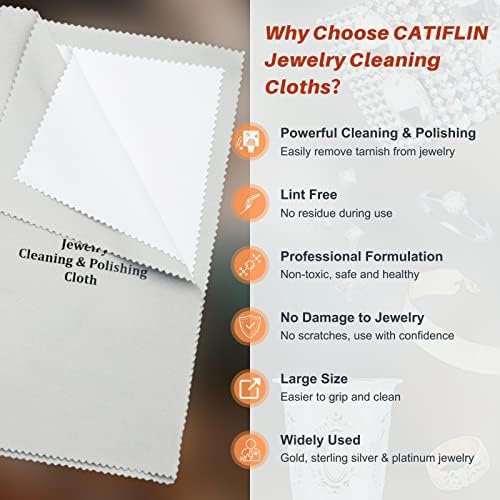 CATIFLIN 2pcs Multi-Layer Jewelry Cleaning Cloth, Large Silver Polishing Cloth - Image 2