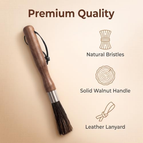 Coffee Grinder Cleaning Brush Espresso Cleaner Tool Wooden Handle w/Bag - Image 2