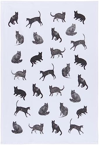 Now Designs Floursack Kitchen Towels Quick Dry Cotton Hand Towel Set, Cat - Image 3