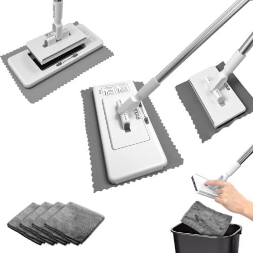2-in-1 Snap Grip Mini Mop, Hands Free Flat Mop by IKKAB