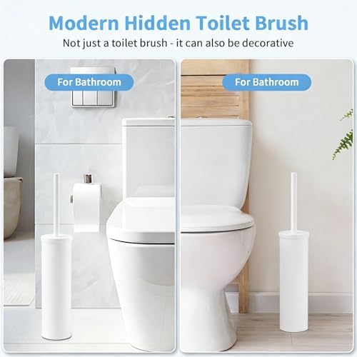 Stainless Steel Toilet Brush and Holder Set Brushed Silver Heavy Duty Toilet - Image 6