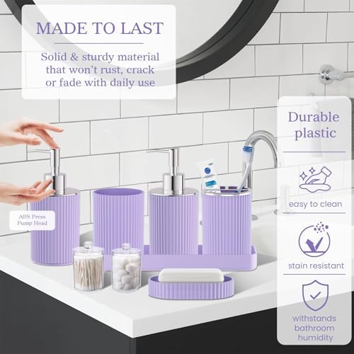 Purple Bathroom Accessories Set - Image 3