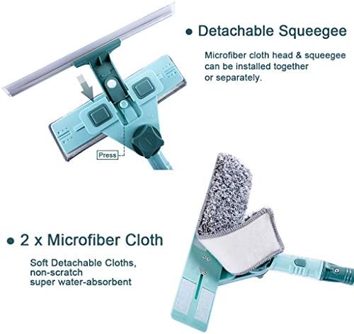 3 in 1 U Shaped Window Cleaning Tool Kit, 4 Piece Set, Double Sided, Plastic - Image 5
