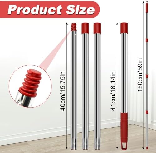4 Section Spin Mop Replacement Handle - Image 2