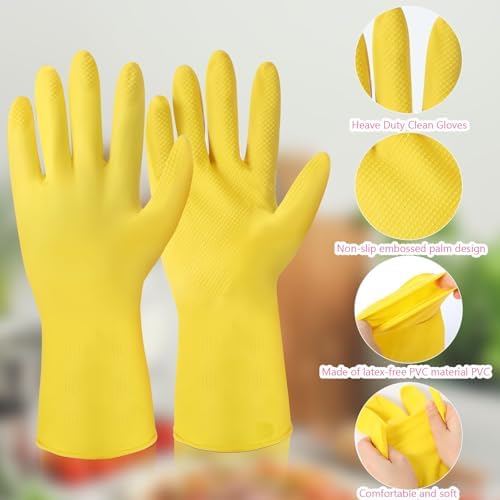 Rubber Reusable Gloves Long Household Dishwashing Gloves Kitchen Cleaning - Image 2