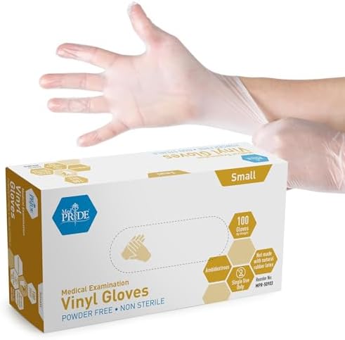 MED PRIDE Vinyl Medical Exam Gloves, Powder & Latex-Free by MEDPRIDE