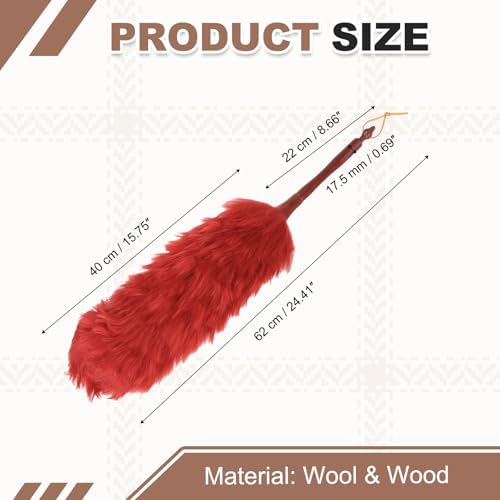 uxcell Wool Duster, 24.4" Natural Feather Cleaner Household Cleaning Duster - Image 2