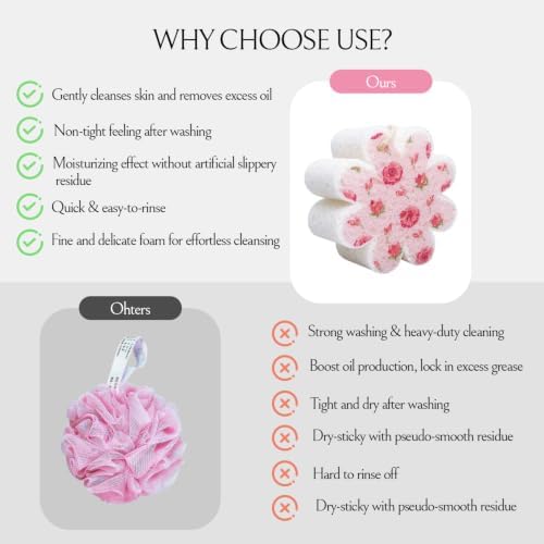 Bath Loofah Sponge, Skin Massage, Heart+Flower - Image 5