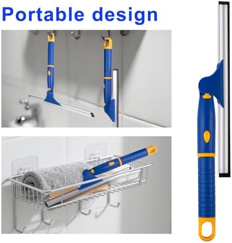 Swivel Shower Squeegee for Glass Doors, All-Purpose Anti-Slip Window Squeegee - Image 4