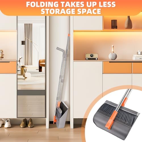 Broom and Dustpan Set, 51 inch Long Adjustable Handle Angle Broom and Dustpan - Image 5