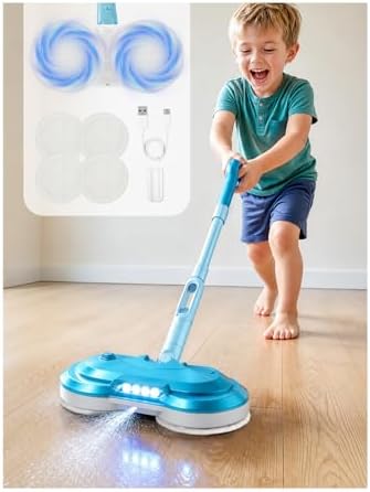 BLAXTEM Electric Mop Toy, Rechargeable W/ Water Sprayer by BLAXTEM