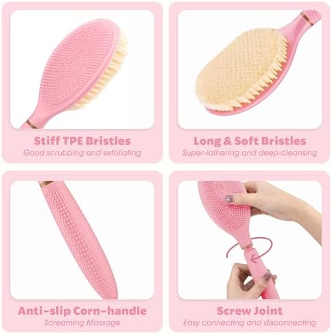 Foot Brush & Back Scrubber Set, 27.5'' Adjustable Foot Scrubber - Image 6