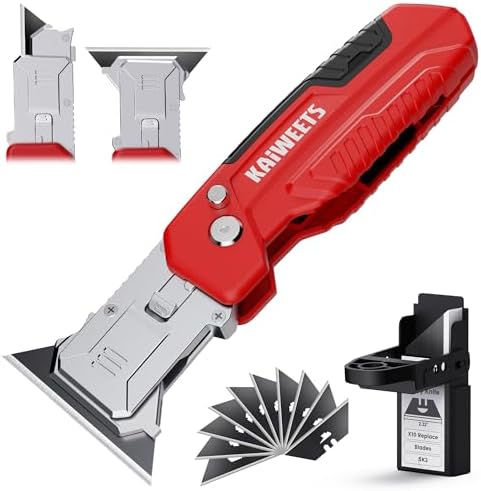 KAIWEETS 2-in-1 Utility Knife, Razor Blade Scraper, Box Cutter by KAIWEETS