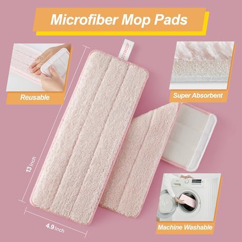 JOYMOOP Flat Mop Pads, Microfiber Cleaning Refills, Washable Replacement Pads - Image 2