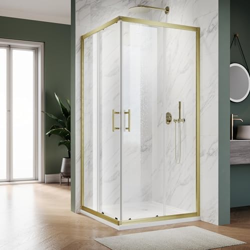 ELEGANT Corner Shower Door 36 in.D x 36 in. W x 72 in. H, Double Sliding Shower by ELEGANT