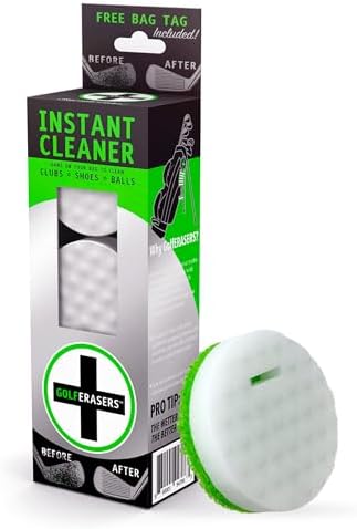 Instant Golf Eraser with Bag Tether, Premium Dual-Sided Sponge by Golferasers